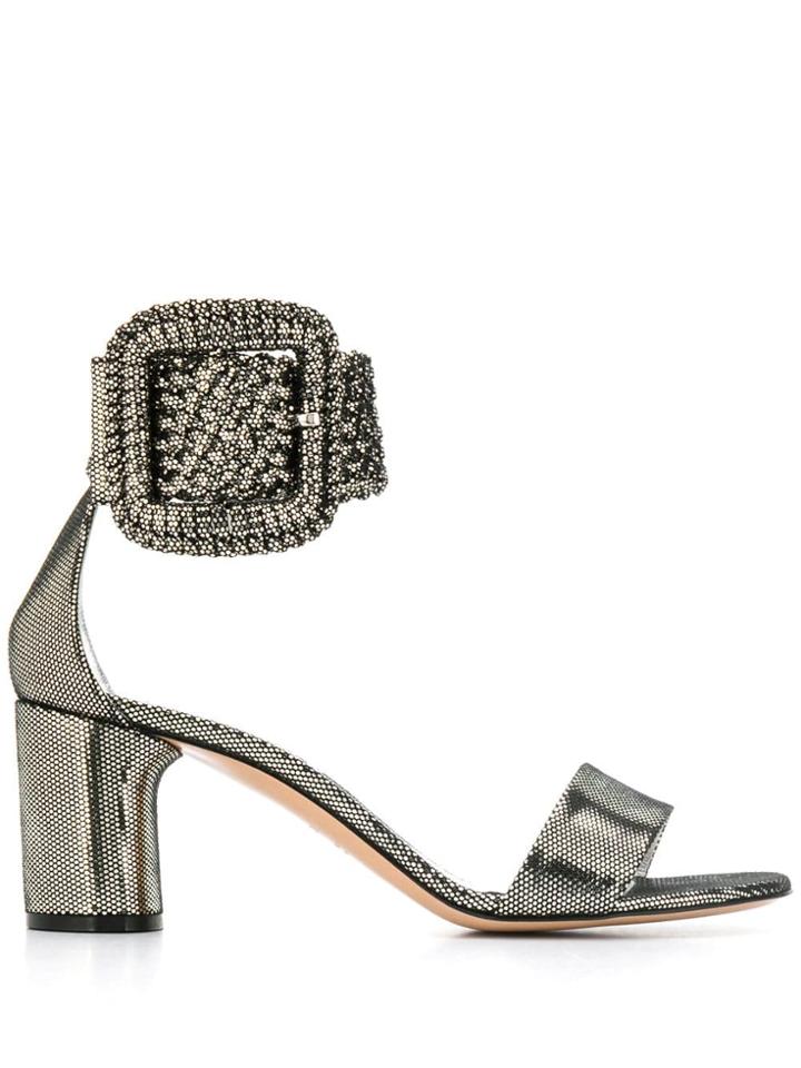 Casadei Metallic Buckle Sandals - Silver