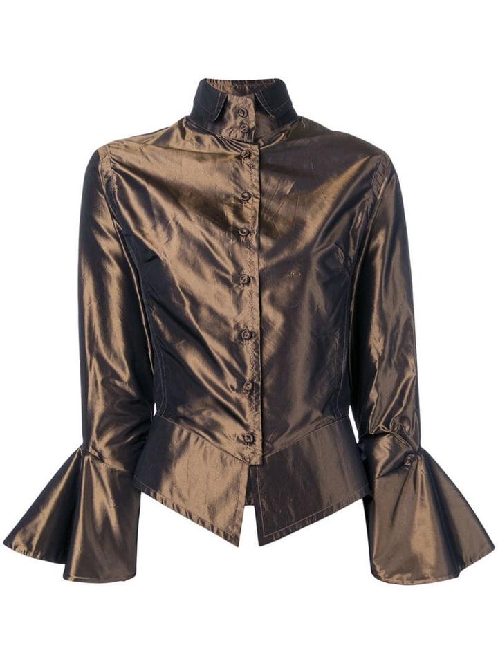 Gianfranco Ferré Pre-owned 2000's Draped Blouse - Brown