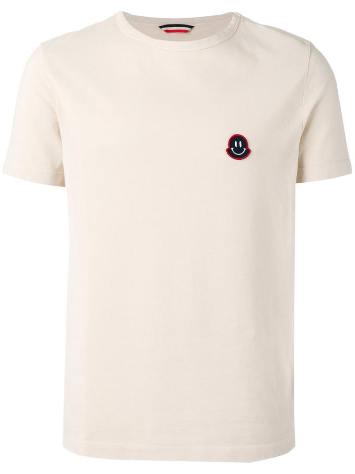 Moncler - Appliqué Detail T-shirt - Men - Cotton - Xxl, Nude/neutrals, Cotton