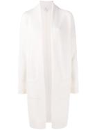 Vince Ribbed Detail Long Cardigan, Women's, Size: Medium, Nude/neutrals, Cashmere/wool