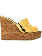 Giuseppe Zanotti Design Wedge Mules, Women's, Size: 39, Grey, Patent Leather/leather