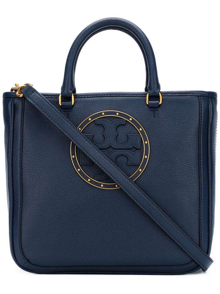 Tory Burch Square Logo Shoulder Bag, Women's, Blue, Leather/calf Leather