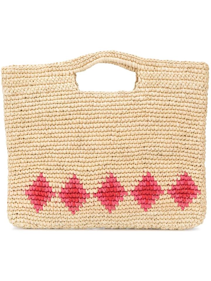 Nannacay Diamond Pattern Basket - Neutrals