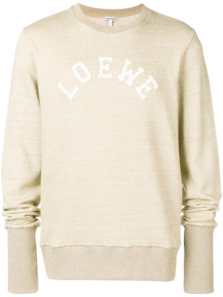 Loewe Embroidered Logo Sweatshirt - Nude & Neutrals