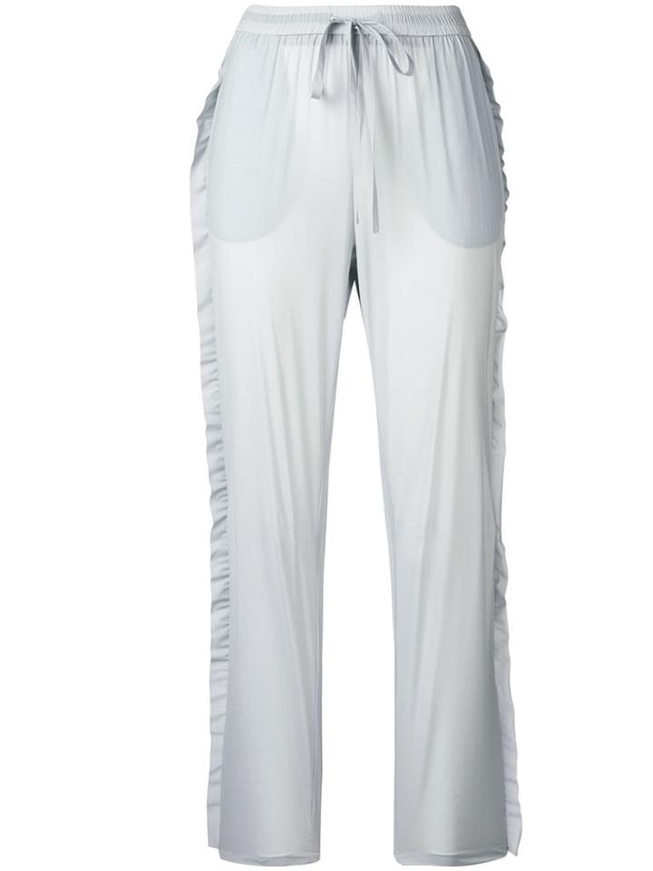 Red Valentino Ruffle Trim Track Pants - Grey