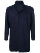Emporio Armani Ribbed Collar Coat - Blue