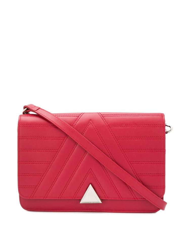 Lancaster Quilted Logo Shoulder Bag - Red