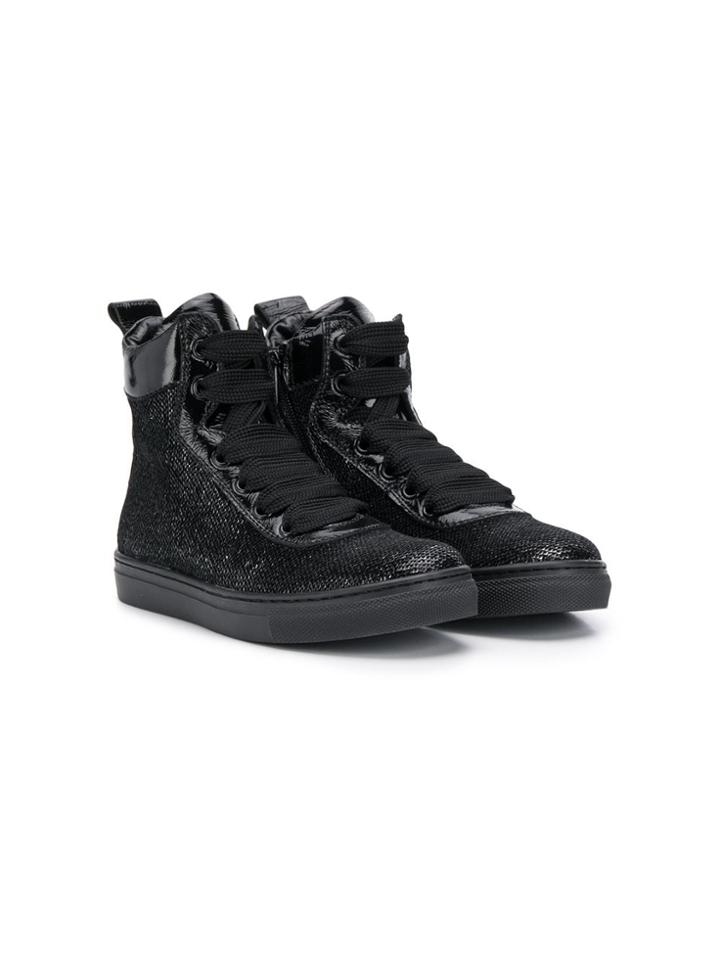 Andrea Montelpare Teen Laminated High-top Sneakers - Black