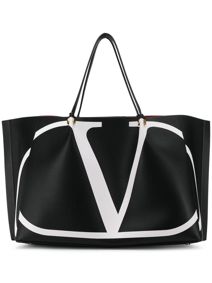 Valentino V-logo Tote Bag - Black