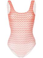 Missoni Faded-effect Patterned Swimsuit - Red