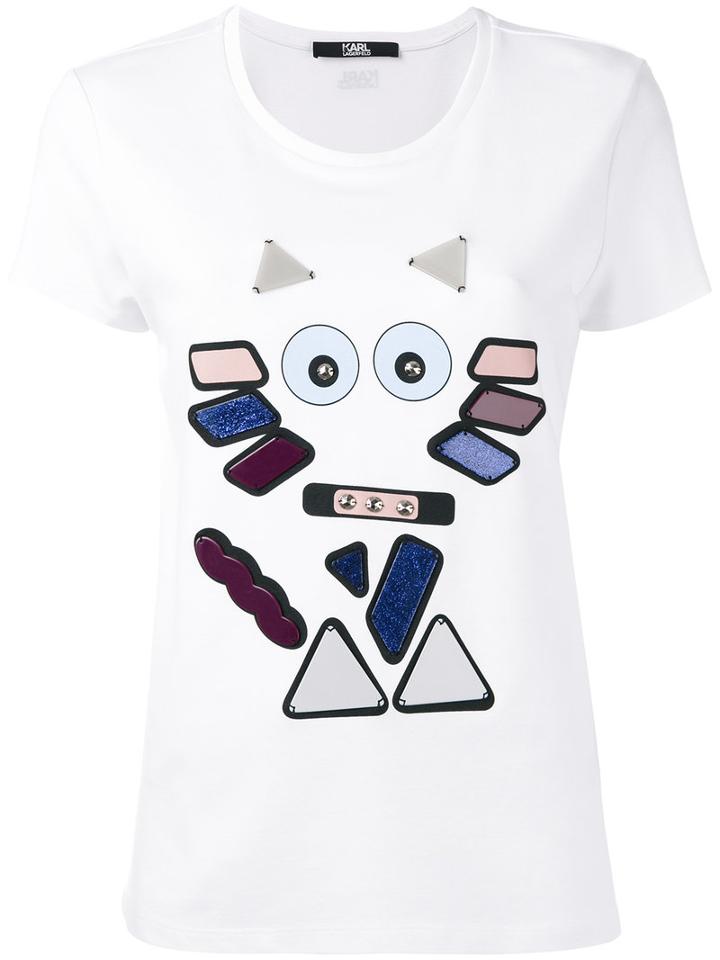 Karl Lagerfeld D1 T-shirt, Women's, Size: Medium, White, Polyamide/spandex/elastane/viscose