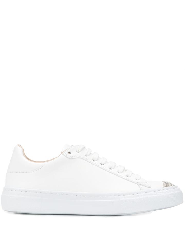 Fabiana Filippi Rhinestone Tipped Sneakers - White