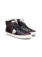 Philippe Model Kids Teen Zipped High-top Sneakers - Black
