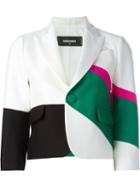 Dsquared2 Cropped Blazer, Women's, Size: 44, White, Viscose/silk/polyester