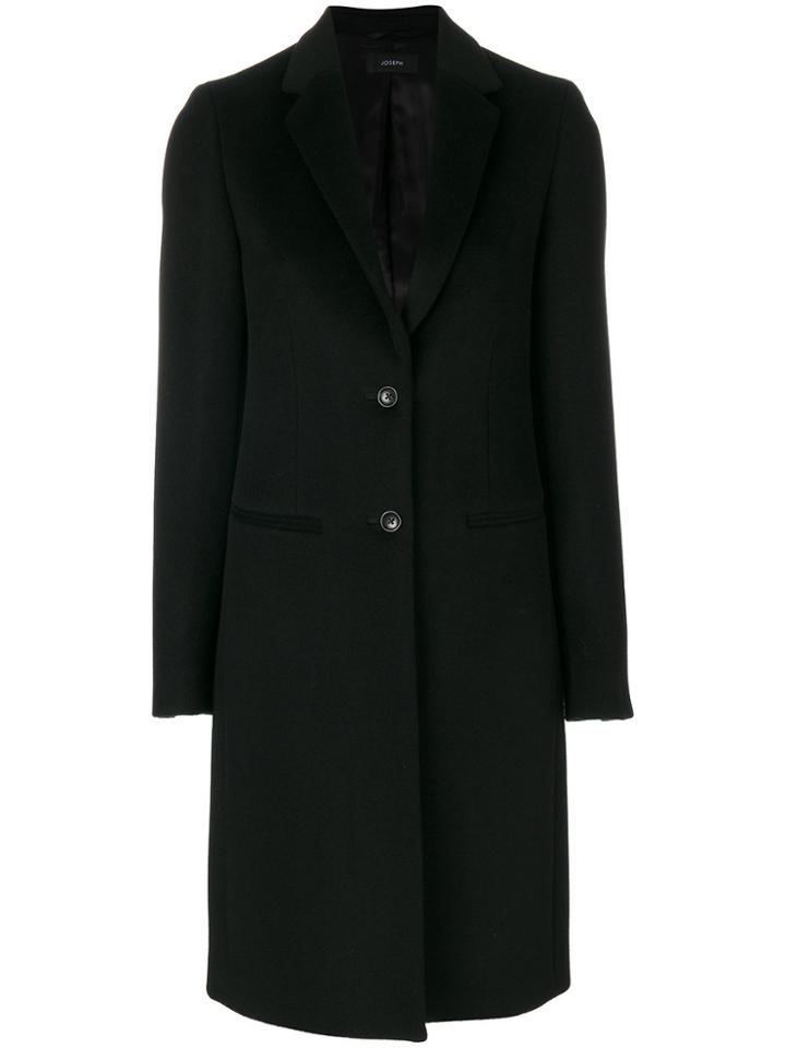 Joseph Single-breasted Coat - Black
