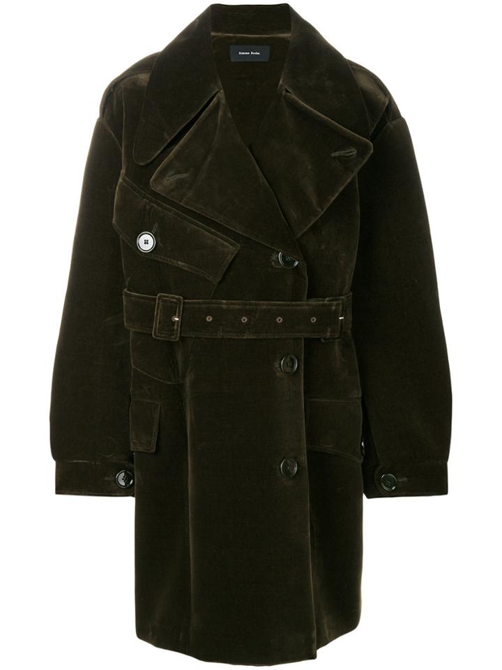Simone Rocha Belted Double-breasted Coat - Green