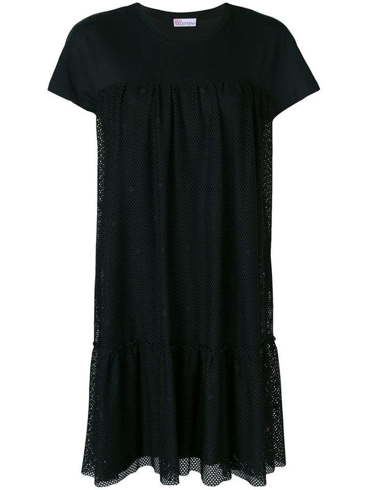 Red Valentino Mesh Layered T-shirt Dress - Black
