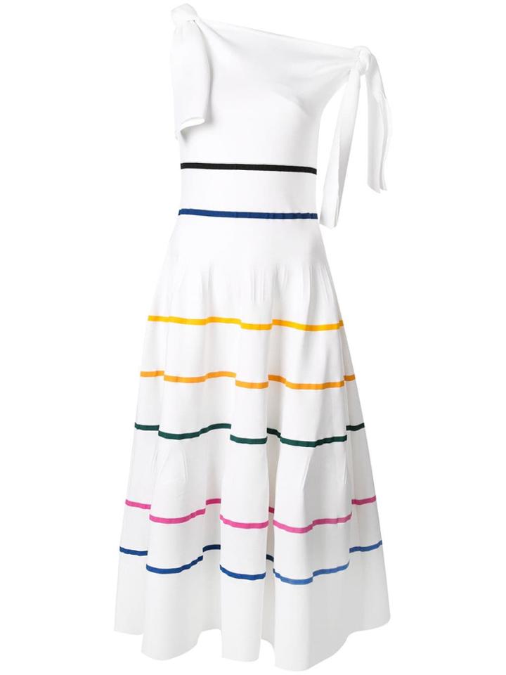 Carolina Herrera Striped Flared Dress - White