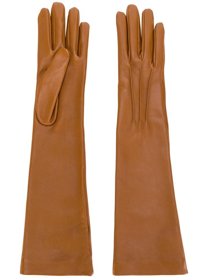 Jil Sander Long Gloves - Brown