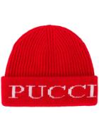 Emilio Pucci Ribbed Logo Beanie - Red