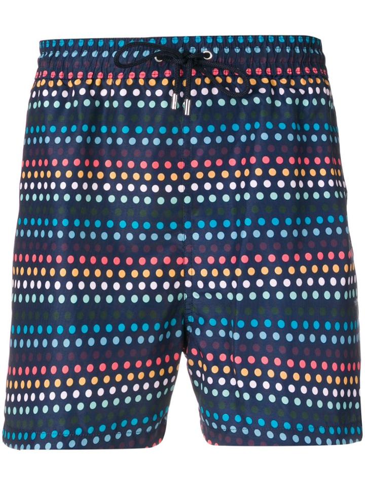 Paul Smith Artist Stripe Polka Dot Swim Shorts - Blue