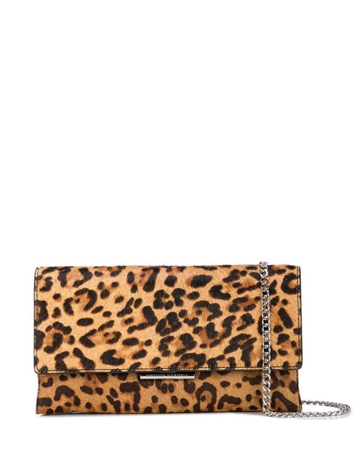 Loeffler Randall Snakeskin Effect Clutch Bag - Brown