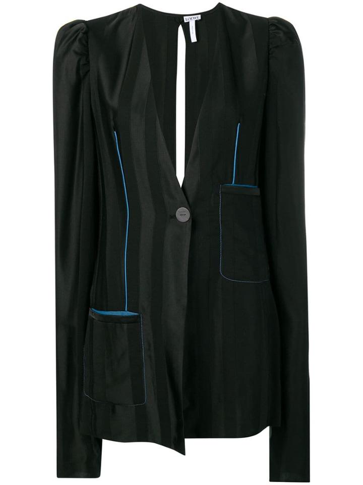 Loewe Striped Satin Blazer - Black