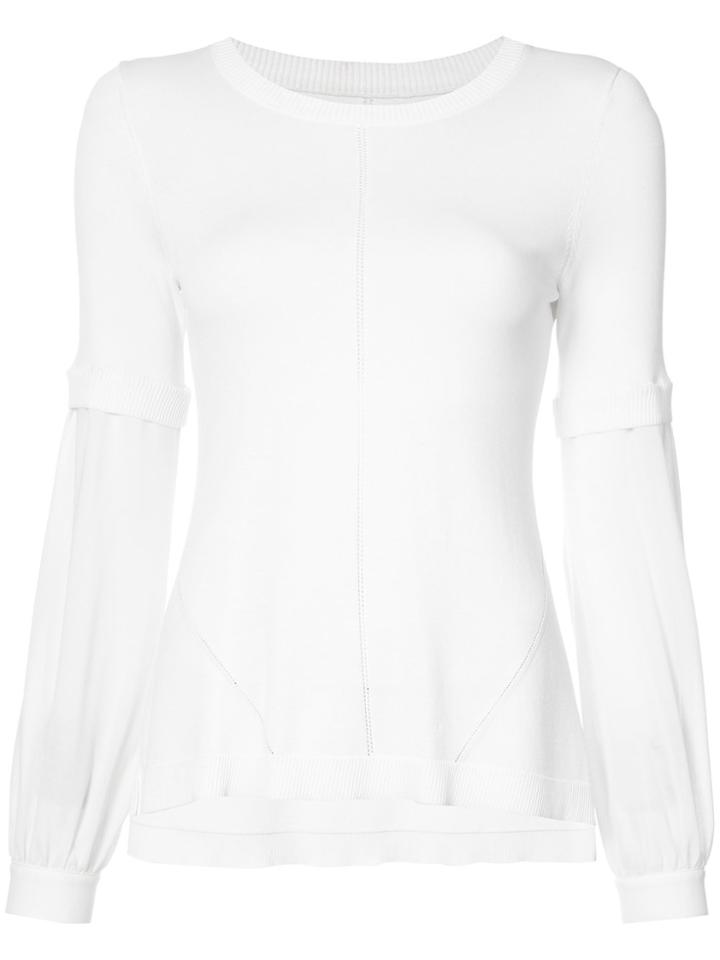 Nicole Miller Puff Sleeved Blouse - White