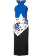 Roland Mouret Colour-block Midi Dress - Blue