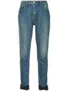 Tu Es Mon Trésor Ankle Ribbon Jeans - Blue