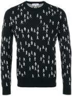 Salvatore Ferragamo Sweater With People Print - Black