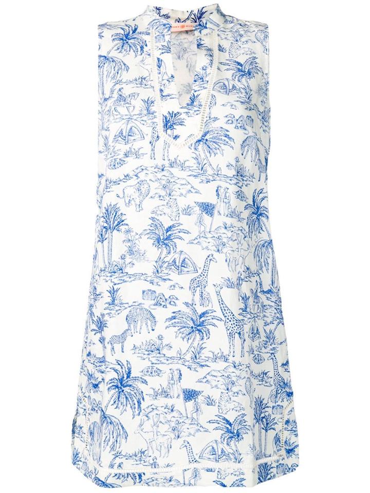 Tory Burch Jungle Print Dress - White