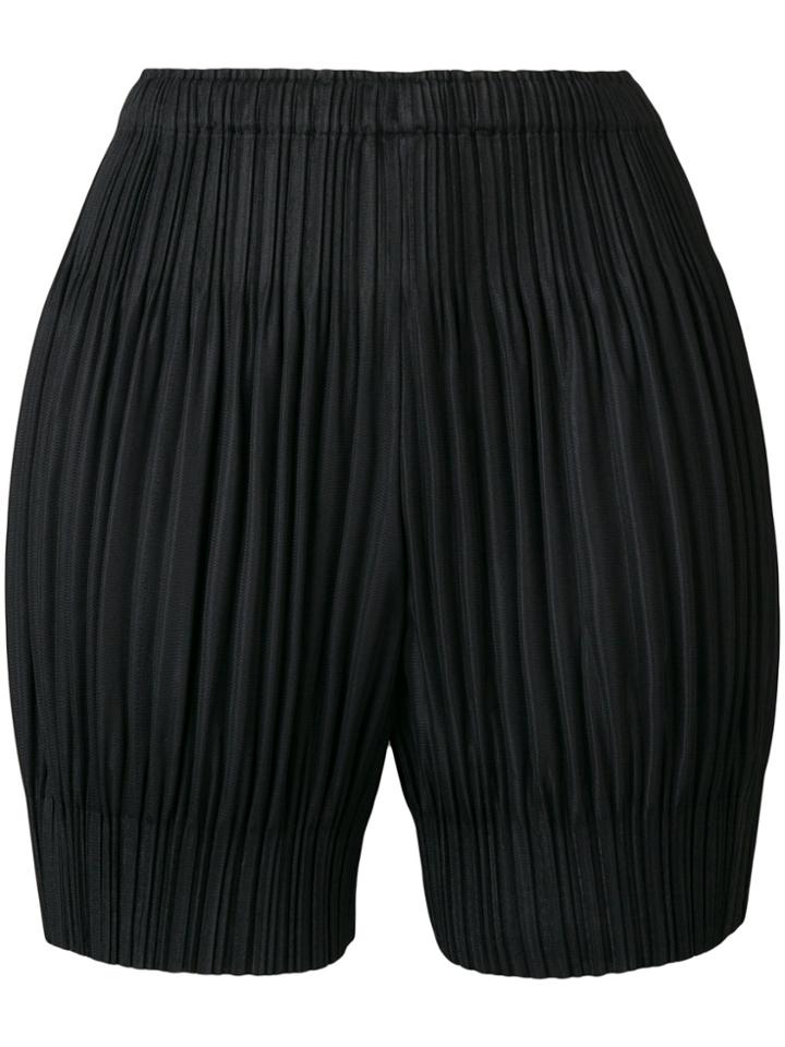 Pleats Please By Issey Miyake Elasticated Waist Shorts - Black