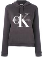 Calvin Klein Jeans Logo Print Hoodie, Women's, Size: Xs, Grey, Cotton