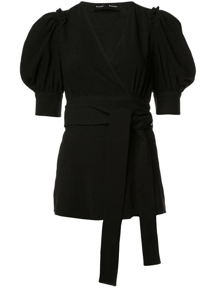 Proenza Schouler Crepe Wrap Top - Black