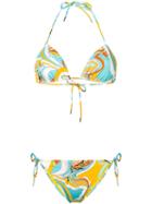 Emilio Pucci Badea Print Triangle Bikini - Yellow