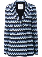 Ainea - Chevron Knit Jacket - Women - Cotton/polyester - 42, Blue, Cotton/polyester