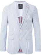 Loveless Striped Two Button Blazer - White