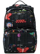 Valentino Printed Quilted Backpack - Black