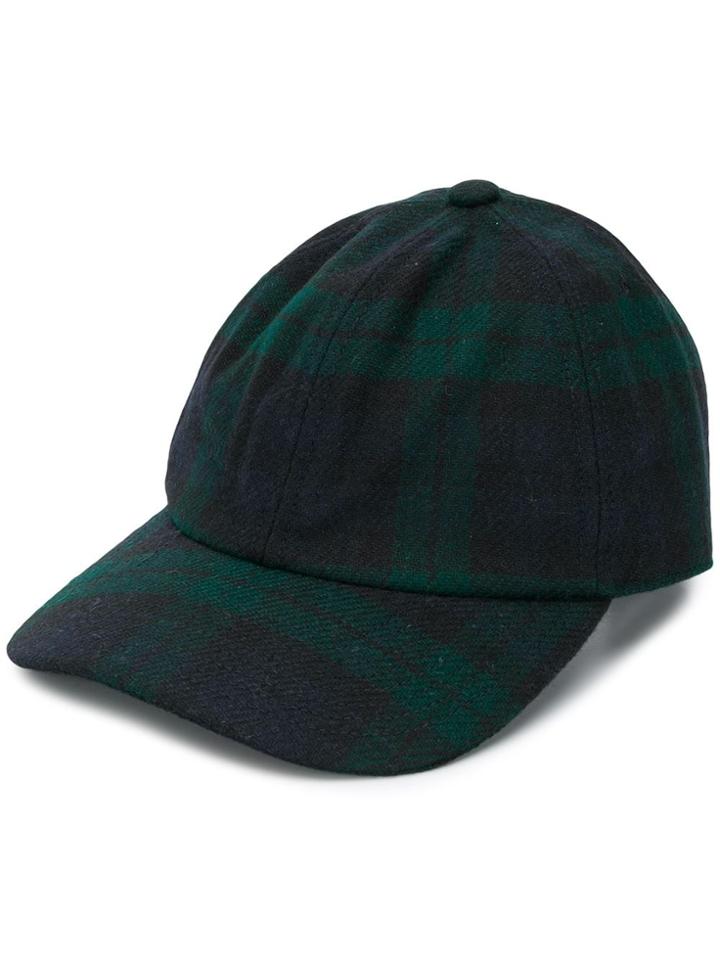 Sandro Paris Tartan Pattern Cap - Green