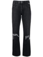 Stella Mccartney Distressed Straight-leg Jeans - Black