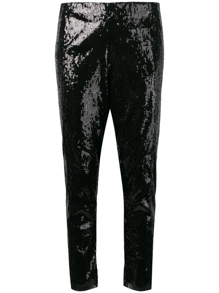 Laneus Sequin Cropped Trousers - Black