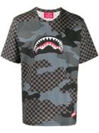 Sprayground Shark Check Print T-shirt - Grey