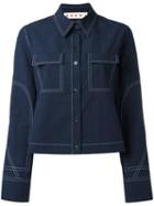 Marni - Contrast Stitched Shirt - Women - Cotton - 40, Blue, Cotton