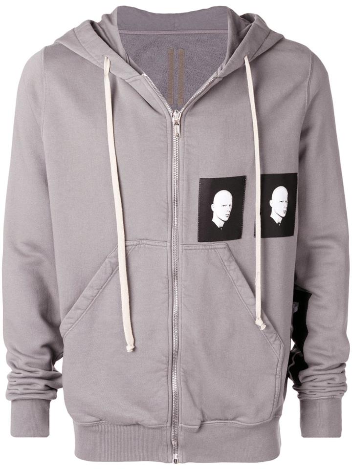 Rick Owens Drkshdw Patched Zip Hoodie - Grey