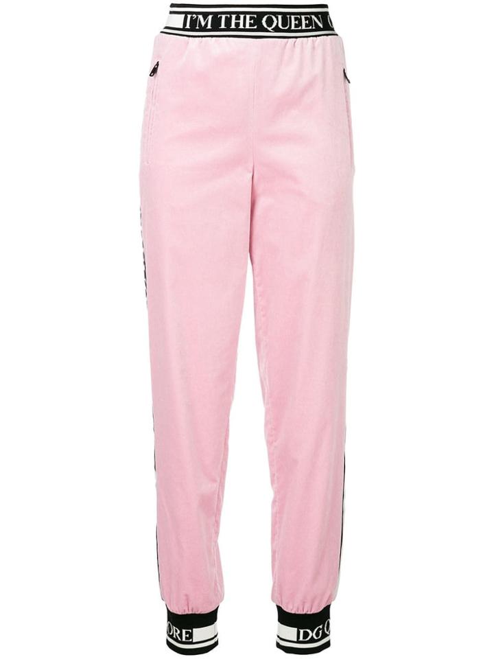 Dolce & Gabbana Logo Stripe Track Pants - Pink