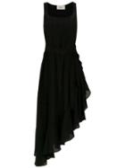 Egrey Silk Asymmetric Dress - Black