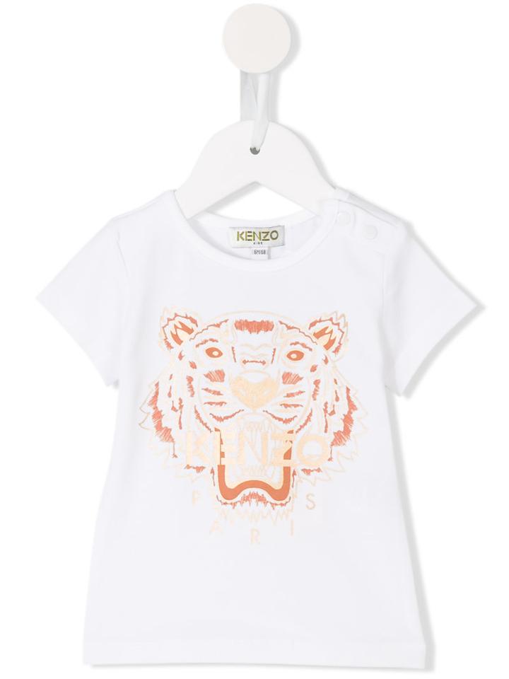 Kenzo Kids - Tiger Print T-shirt - Kids - Cotton/spandex/elastane - 18 Mth, Toddler Boy's, White