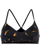 The Upside Fox Print Bra - Black
