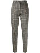 Cambio Checked High Waisted Trousers - Black